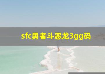 sfc勇者斗恶龙3gg码