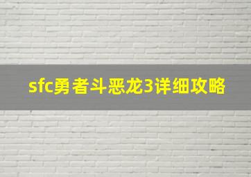 sfc勇者斗恶龙3详细攻略