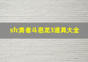 sfc勇者斗恶龙3道具大全