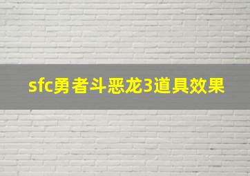 sfc勇者斗恶龙3道具效果