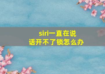 siri一直在说话开不了锁怎么办