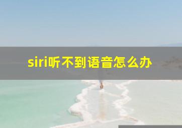 siri听不到语音怎么办