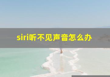 siri听不见声音怎么办