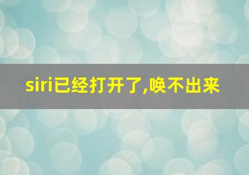 siri已经打开了,唤不出来