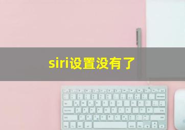 siri设置没有了