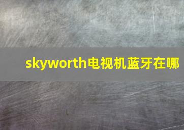 skyworth电视机蓝牙在哪