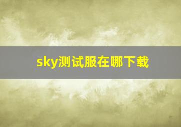 sky测试服在哪下载