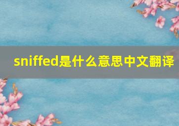 sniffed是什么意思中文翻译