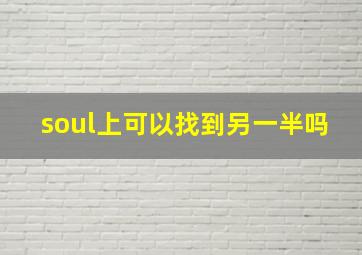 soul上可以找到另一半吗