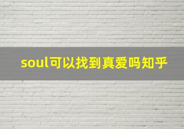 soul可以找到真爱吗知乎