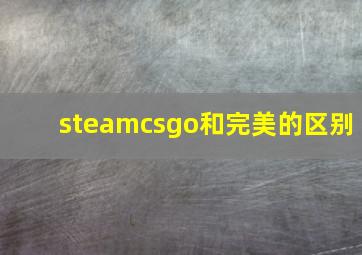 steamcsgo和完美的区别