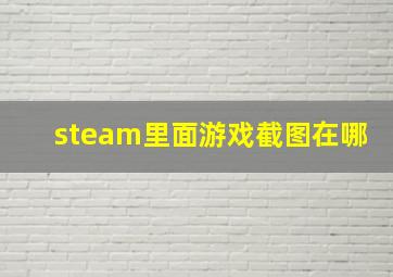 steam里面游戏截图在哪