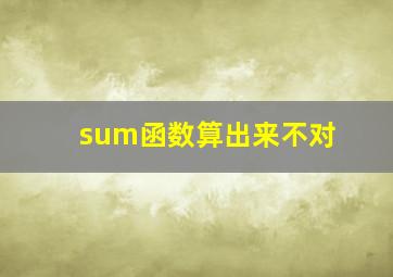 sum函数算出来不对