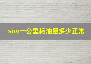 suv一公里耗油量多少正常