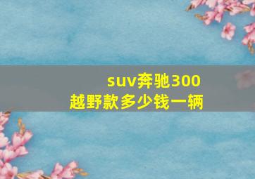 suv奔驰300越野款多少钱一辆