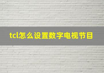 tcl怎么设置数字电视节目