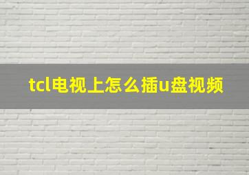 tcl电视上怎么插u盘视频