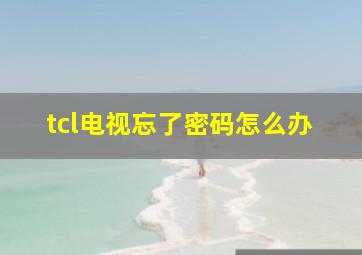 tcl电视忘了密码怎么办