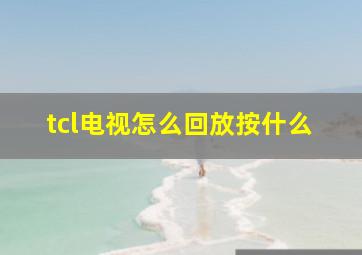 tcl电视怎么回放按什么