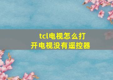 tcl电视怎么打开电视没有遥控器