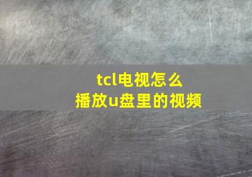 tcl电视怎么播放u盘里的视频