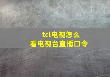 tcl电视怎么看电视台直播口令