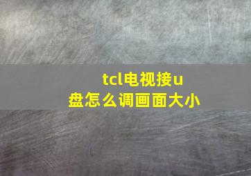 tcl电视接u盘怎么调画面大小