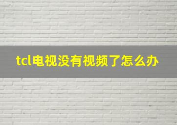 tcl电视没有视频了怎么办