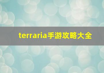 terraria手游攻略大全