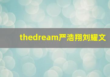 thedream严浩翔刘耀文