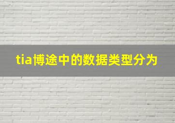 tia博途中的数据类型分为