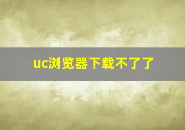 uc浏览器下载不了了