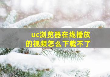 uc浏览器在线播放的视频怎么下载不了