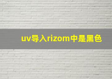 uv导入rizom中是黑色