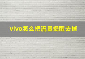 vivo怎么把流量提醒去掉