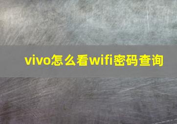 vivo怎么看wifi密码查询