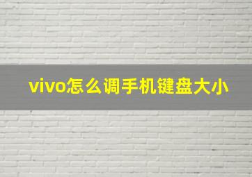 vivo怎么调手机键盘大小