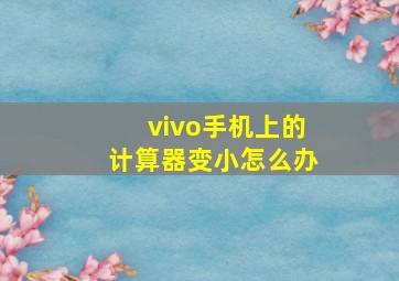 vivo手机上的计算器变小怎么办