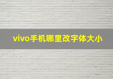 vivo手机哪里改字体大小