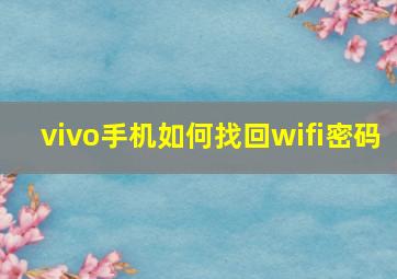 vivo手机如何找回wifi密码