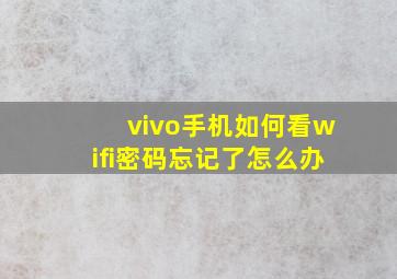 vivo手机如何看wifi密码忘记了怎么办