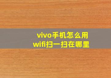 vivo手机怎么用wifi扫一扫在哪里