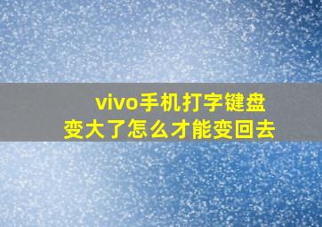 vivo手机打字键盘变大了怎么才能变回去