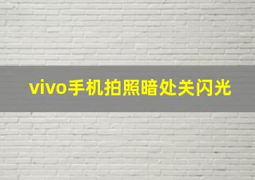 vivo手机拍照暗处关闪光