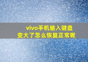 vivo手机输入键盘变大了怎么恢复正常呢