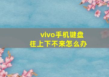 vivo手机键盘往上下不来怎么办