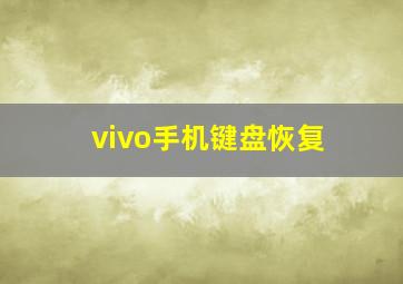 vivo手机键盘恢复