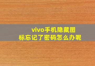 vivo手机隐藏图标忘记了密码怎么办呢