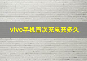 vivo手机首次充电充多久