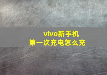 vivo新手机第一次充电怎么充